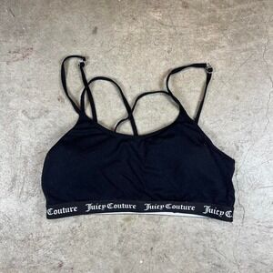 Black Juicy Couture sports bra with white logo